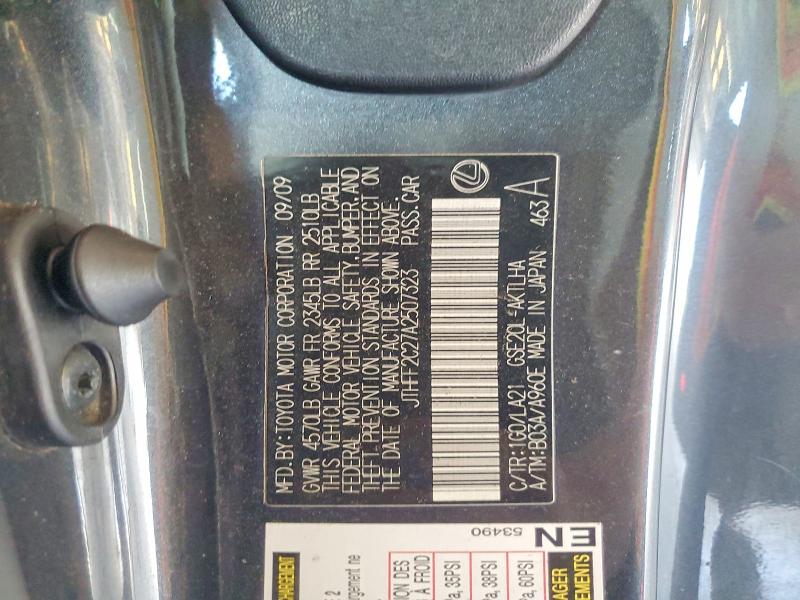 57396746 :رقم المزاد ، JTHFF2C27A2507323 vin ، 2010 Lexus Is مزاد بيع
