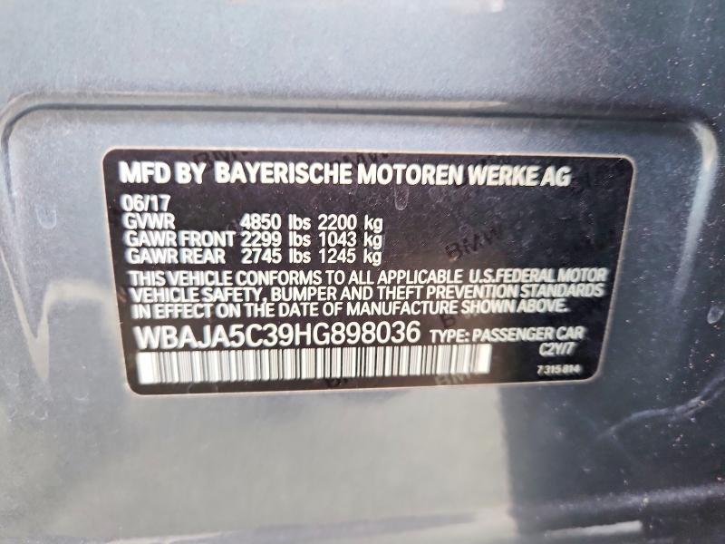 Aukcja sprzedaży 2017 Bmw 530, vin: WBAJA5C39HG898036, numer aukcji: 85993095