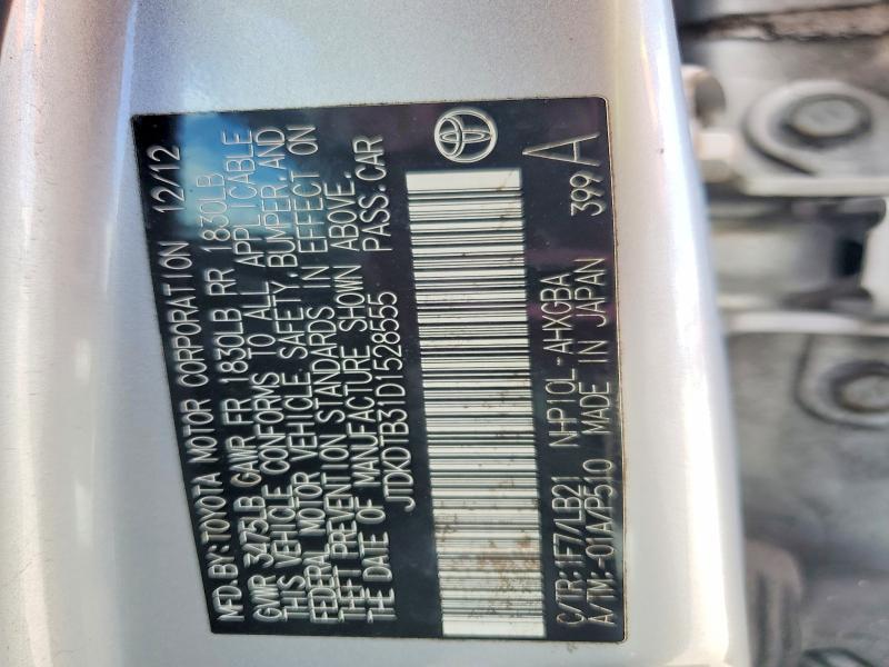 Aukcja sprzedaży 2013 Toyota Prius C, vin: JTDKDTB31D1528555, numer aukcji: 56282896