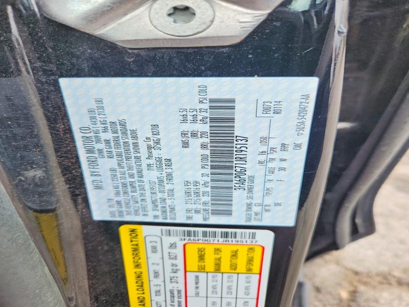 Aukcja sprzedaży 2018 Ford Fusion, vin: 3FA6P0G71JR195137, numer aukcji: 56334626