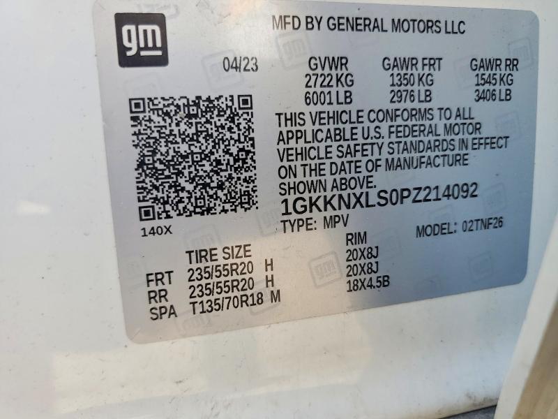 57141086 :رقم المزاد ، 1GKKNXLS0PZ214092 vin ، 2023 Gmc Acadia مزاد بيع