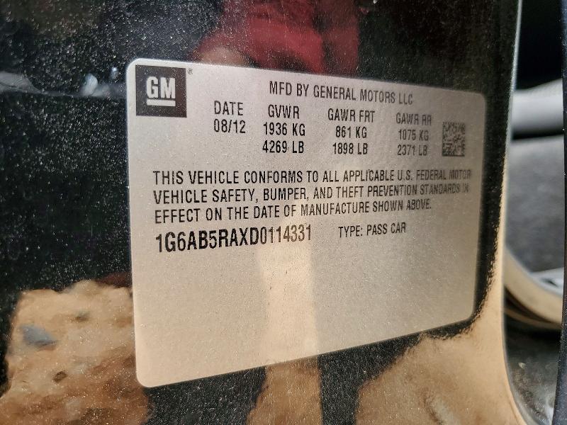 2013 Cadillac Ats მანქანა იყიდება აუქციონზე, vin: 1G6AB5RAXD0114331, აუქციონის ნომერი: 57844226