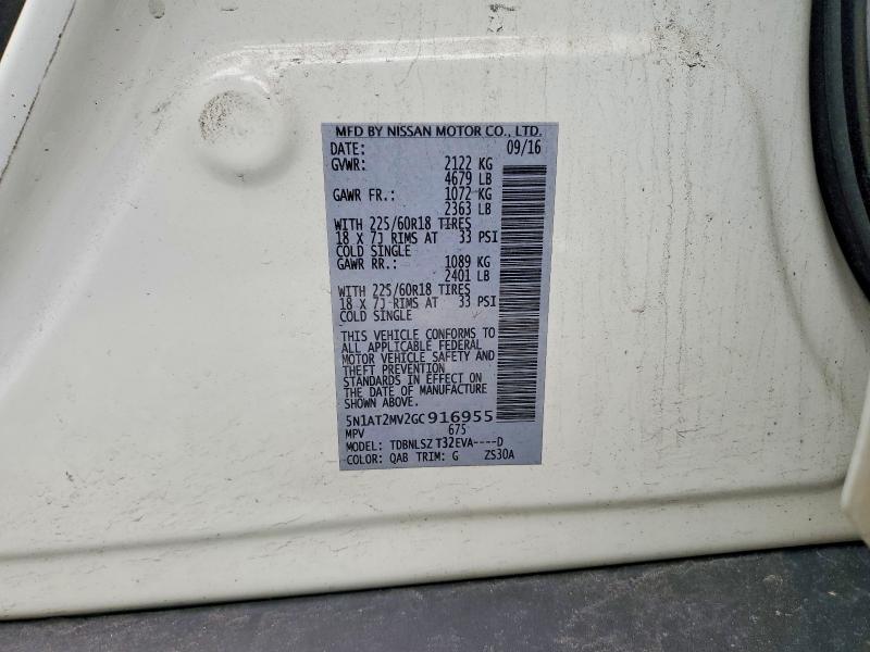 Auction sale of the 2016 Nissan Rogue, vin: 5N1AT2MV2GC916955, lot number: 55608416