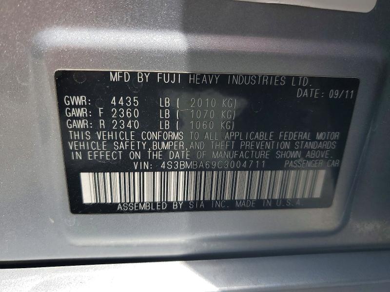 56870486 :رقم المزاد ، 4S3BMBA69C3004711 vin ، 2012 Subaru Legacy مزاد بيع