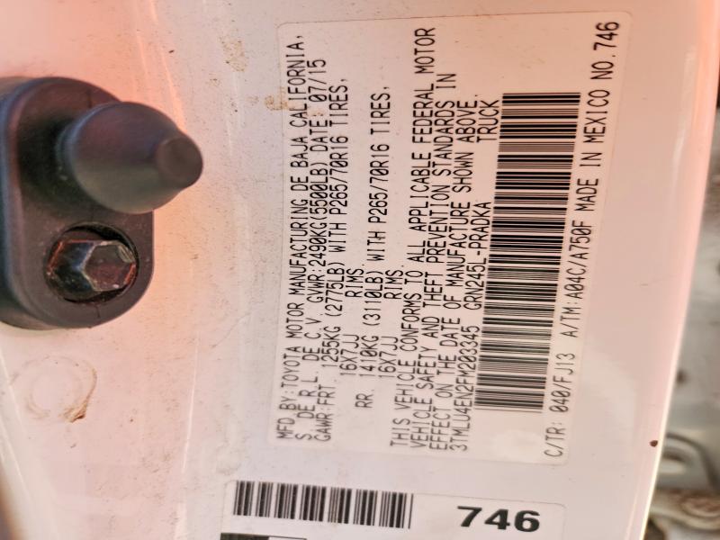 58841746 :رقم المزاد ، 3TMLU4EN2FM203345 vin ، 2015 Toyota Tacoma مزاد بيع