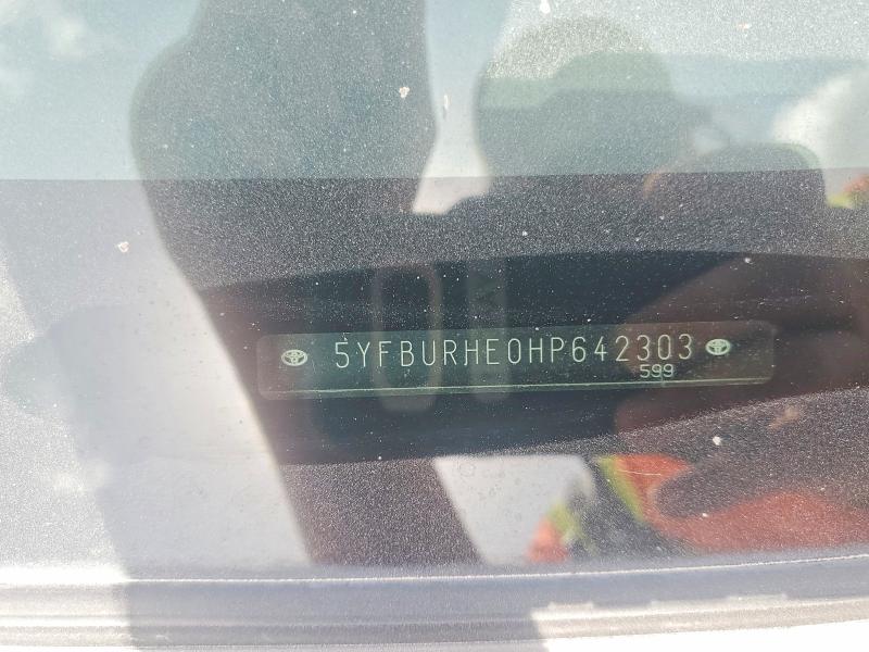 Aukcja sprzedaży 2017 Toyota Corolla, vin: 5YFBURHE0HP642303, numer aukcji: 59154116