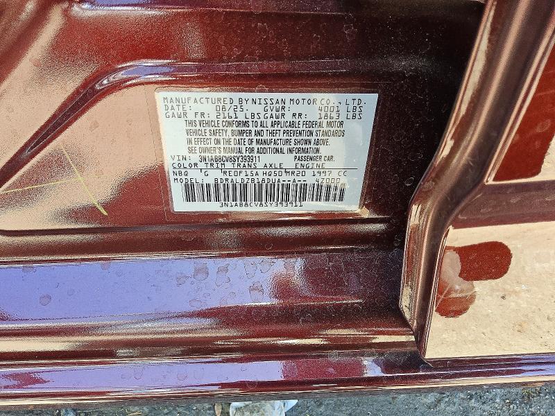 Продажа на аукционе авто 2025 Nissan Sentra, vin: 3N1AB8CV8SY393911, номер лота: 56811136
