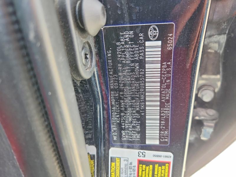 2024 Toyota Camry მანქანა იყიდება აუქციონზე, vin: 4T1K61AK2RU855782, აუქციონის ნომერი: 55784686