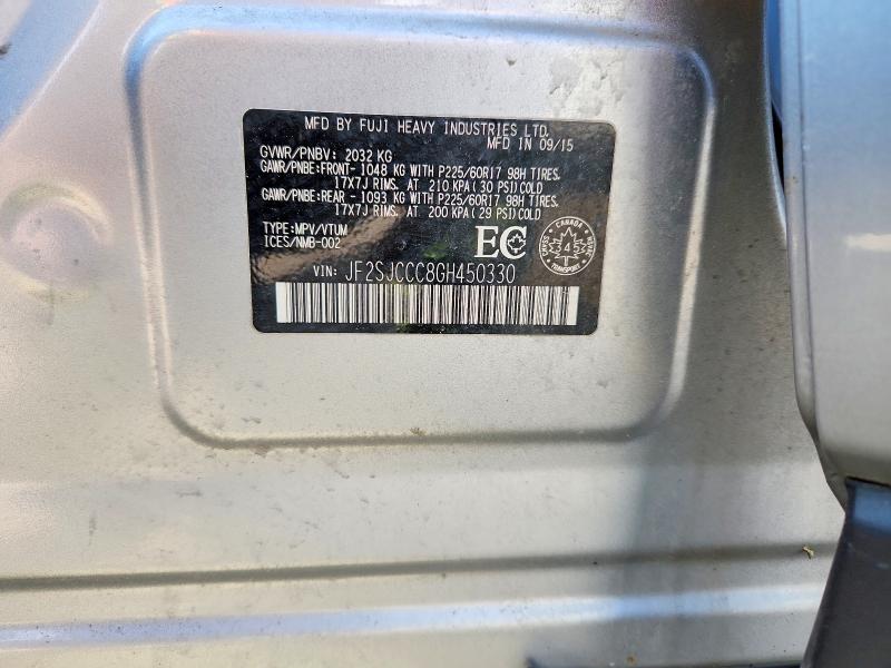 Aukcja sprzedaży 2016 Subaru Forester, vin: JF2SJCCC8GH450330, numer aukcji: 55863626