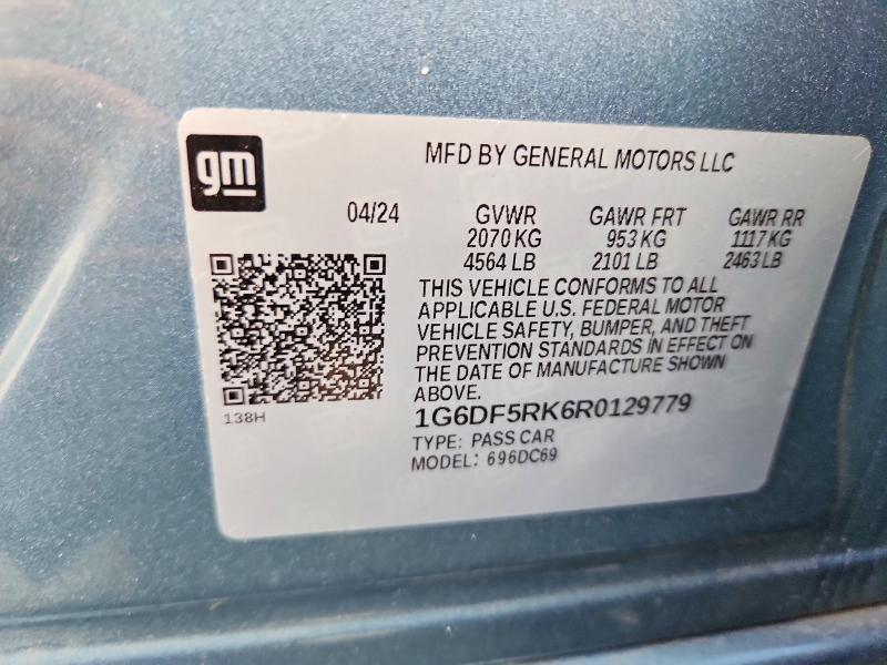 2024 Cadillac Ct4 მანქანა იყიდება აუქციონზე, vin: 1G6DF5RK6R0129779, აუქციონის ნომერი: 58065356