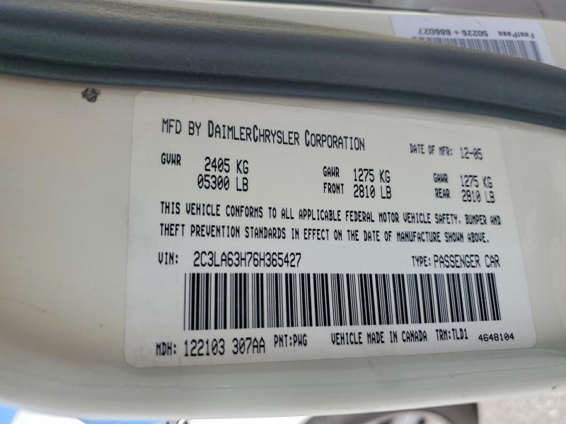 Продаж на аукціоні авто 2006 Chrysler 300c, vin: 2C3LA63H76H365427, номер лоту: 85634875
