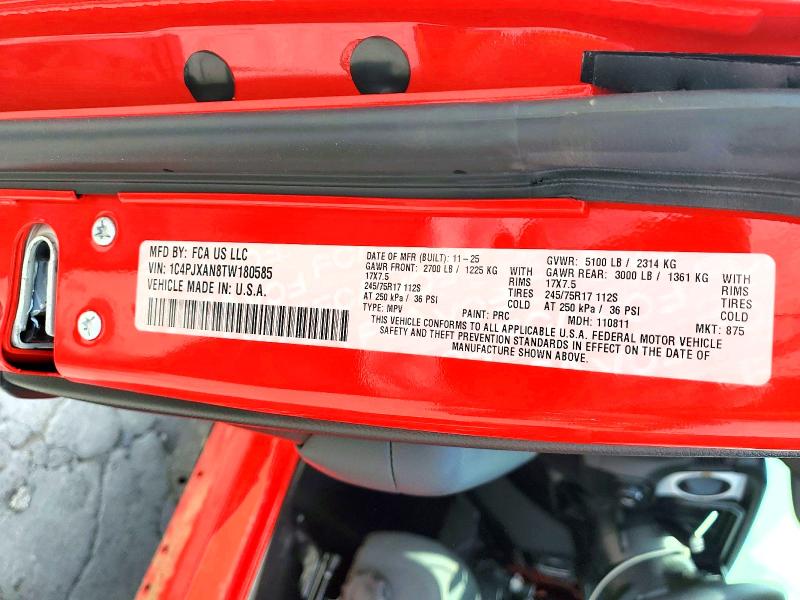 55981796 :رقم المزاد ، 1C4PJXAN8TW180585 vin ، 2026 Jeep Wrangler مزاد بيع