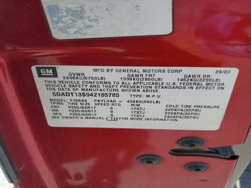 Aukcja sprzedaży 2004 Buick Rainier, vin: 5GADT13S942185785, numer aukcji: 55368706