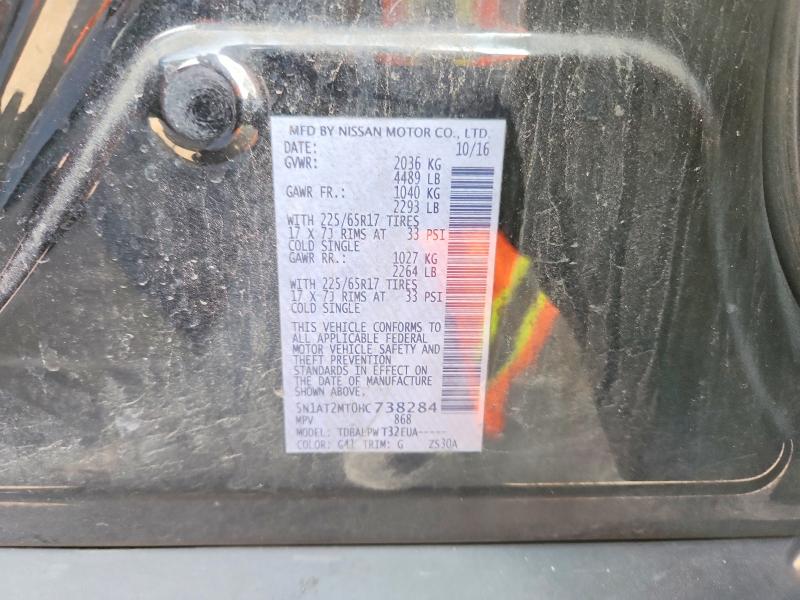 Продажа на аукционе авто 2017 Nissan Rogue, vin: 5N1AT2MT0HC738284, номер лота: 55816776