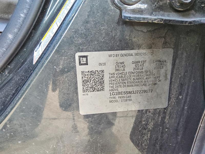 58540086 :رقم المزاد ، 1G1BE5SM3J7229037 vin ، 2018 Chevrolet Cruze مزاد بيع
