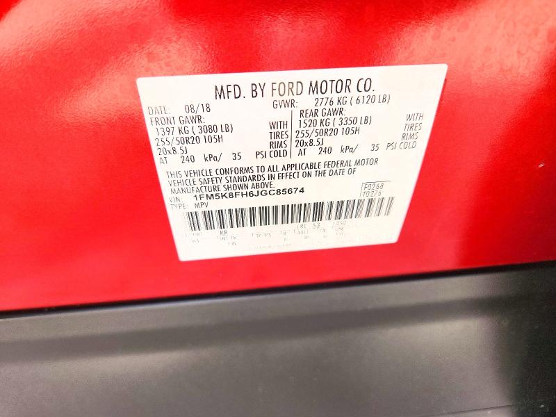 Aukcja sprzedaży 2018 Ford Explorer, vin: 1FM5K8FH6JGC85674, numer aukcji: 56111856