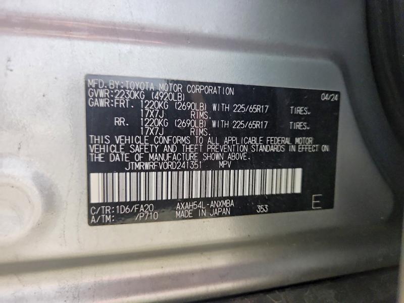 Aukcja sprzedaży 2024 Toyota Rav4 Hybrid, vin: JTMRWRFV0RD241351, numer aukcji: 55676816