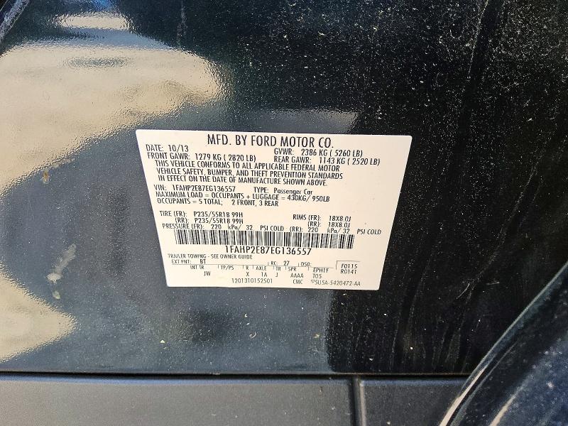 Продажа на аукционе авто 2014 Ford Taurus, vin: 1FAHP2E87EG136557, номер лота: 56617836