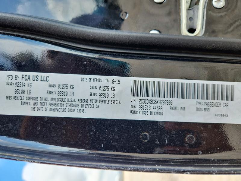 Продаж на аукціоні авто 2019 Dodge Charger, vin: 2C3CDXBG5KH707800, номер лоту: 57390476