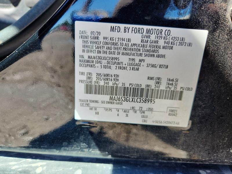 Продаж на аукціоні авто 2020 Ford Ecosport, vin: MAJ6S3GLXLC358995, номер лоту: 56026216