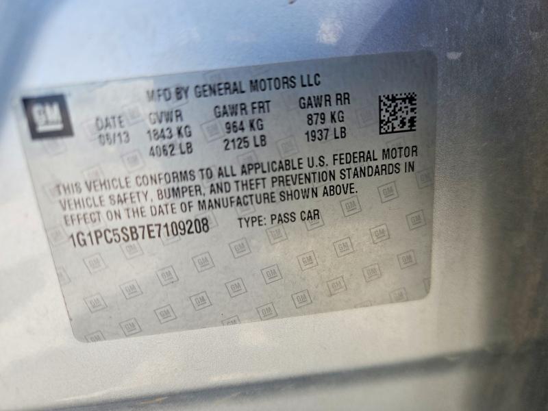 Продажа на аукционе авто 2014 Chevrolet Cruze, vin: 1G1PC5SB7E7109208, номер лота: 56082956
