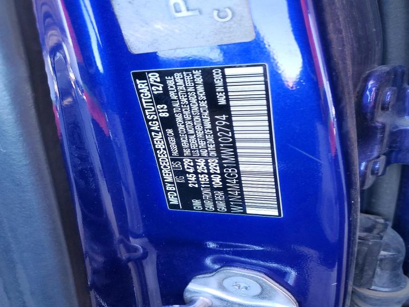 41634256 :رقم المزاد ، W1N4M4GB1MW102794 vin ، 2021 Mercedes-benz Glb مزاد بيع