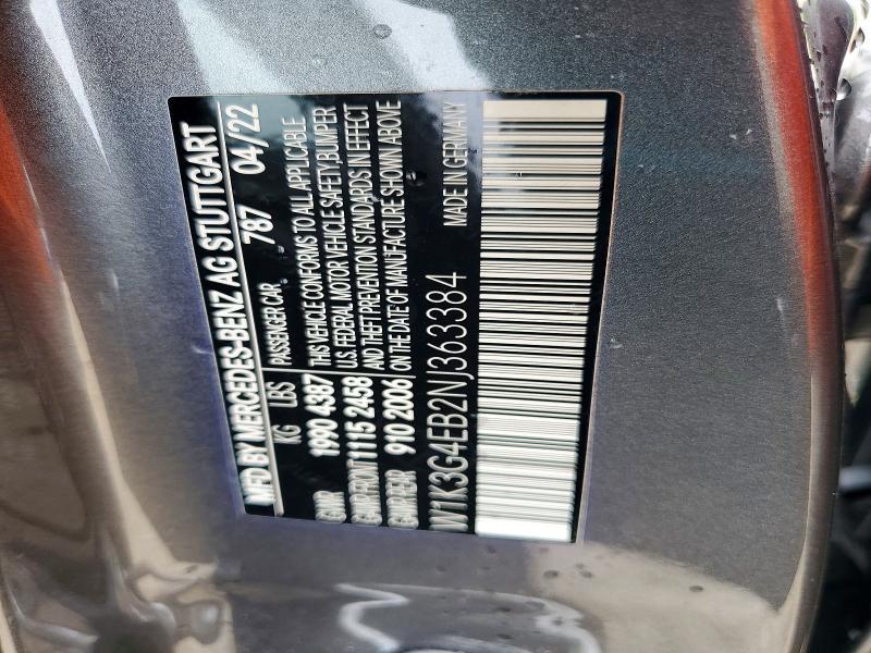 Продажа на аукционе авто 2022 Mercedes-benz A, vin: W1K3G4EB2NJ363384, номер лота: 57335896