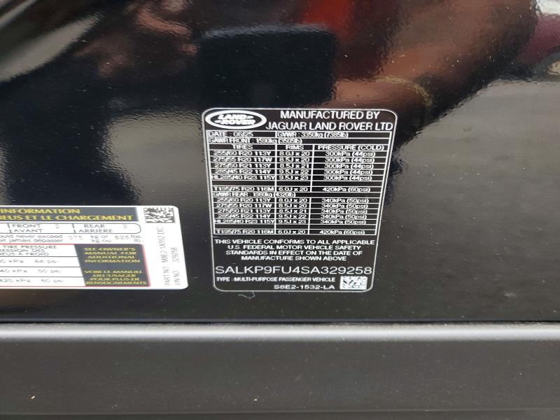 53805936 :رقم المزاد ، SALKP9FU4SA329258 vin ، 2025 Land Rover Range Rover مزاد بيع