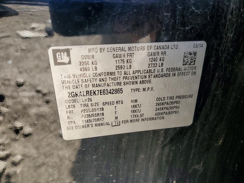 Aukcja sprzedaży 2014 Gmc Terrain, vin: 2GKALREK7E6342865, numer aukcji: 57886966