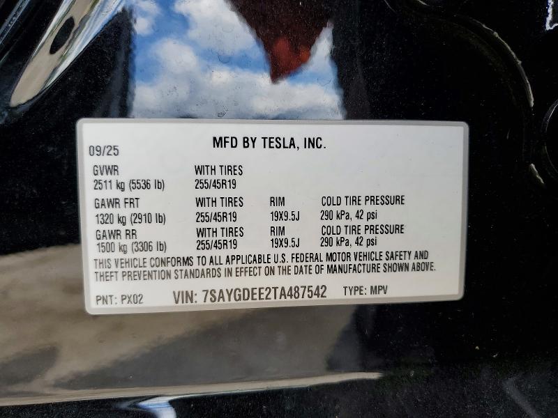 2026 Tesla Model Y მანქანა იყიდება აუქციონზე, vin: 7SAYGDEE2TA487542, აუქციონის ნომერი: 57929856