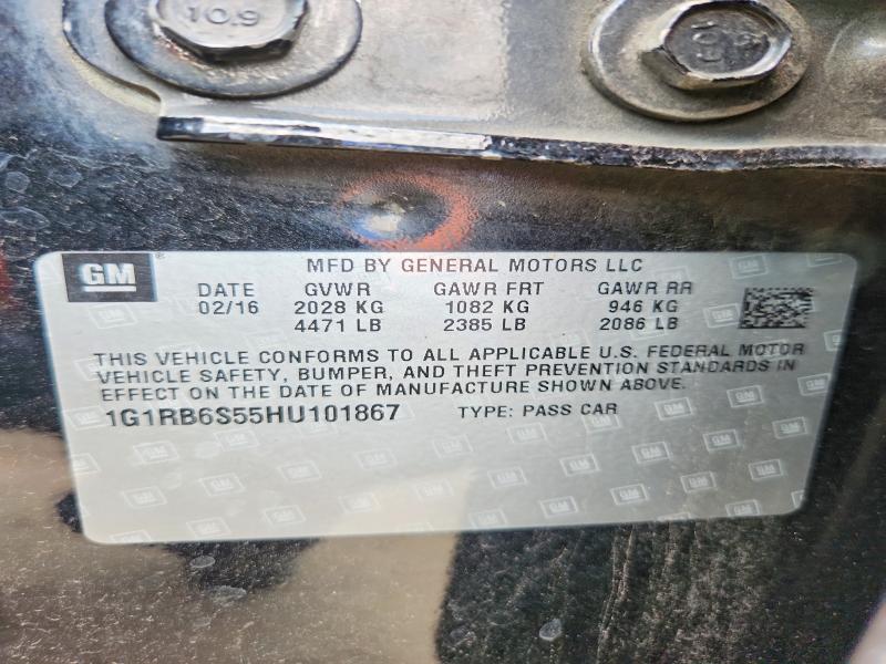 2017 Chevrolet Volt მანქანა იყიდება აუქციონზე, vin: 1G1RB6S55HU101867, აუქციონის ნომერი: 55458096