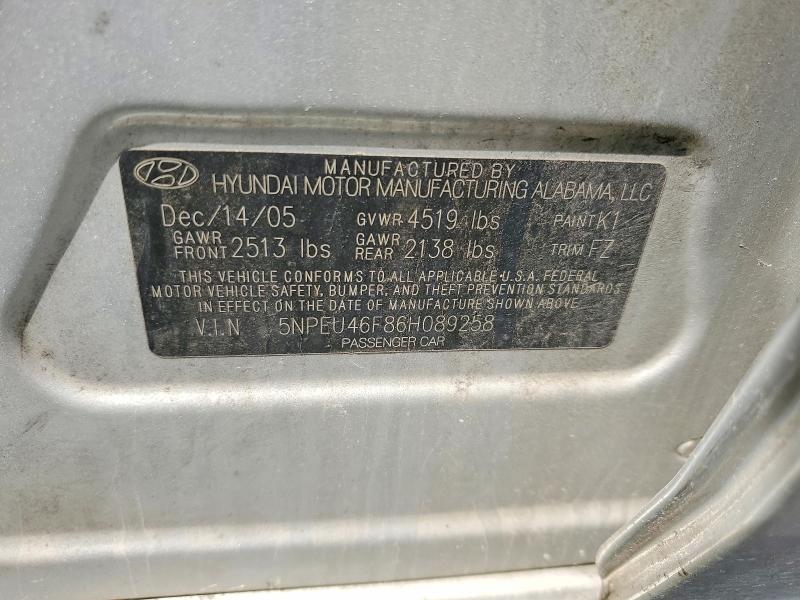 Продаж на аукціоні авто 2006 Hyundai Sonata, vin: 5NPEU46F86H089258, номер лоту: 56527576