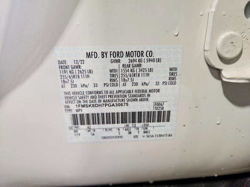 Продажа на аукционе авто 2023 Ford Explorer, vin: 1FMSK8DH7PGA30675, номер лота: 56616776