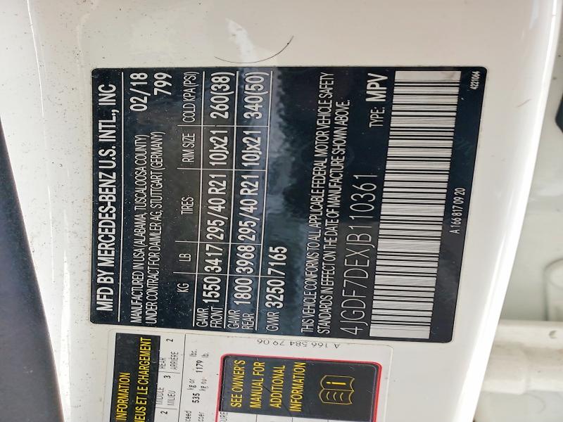 57438956 :رقم المزاد ، 4JGDF7DEXJB110361 vin ، 2018 Mercedes-benz Gls مزاد بيع