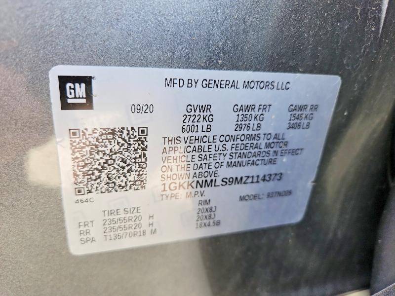 Aukcja sprzedaży 2021 Gmc Acadia, vin: 1GKKNMLS9MZ114373, numer aukcji: 59067416