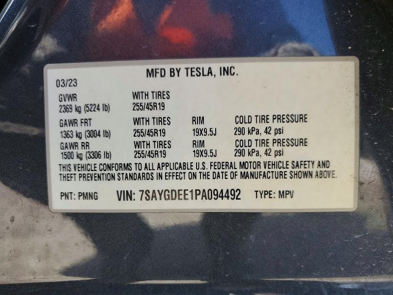 Aukcja sprzedaży 2023 Tesla Model Y, vin: 7SAYGDEE1PA094492, numer aukcji: 57824206