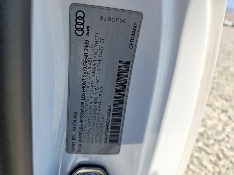 2014 Audi S5 მანქანა იყიდება აუქციონზე, vin: WAUCGAFRXEA046258, აუქციონის ნომერი: 59199246
