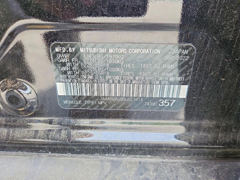 57863096 :رقم المزاد ، JA4ARUAU9NU023418 vin ، 2022 Mitsubishi Outlander Sport مزاد بيع