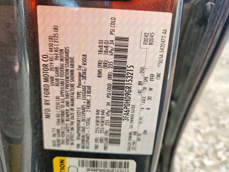Продажа на аукционе авто 2016 Ford Fusion, vin: 3FA6P0HD9GR153215, номер лота: 56164086