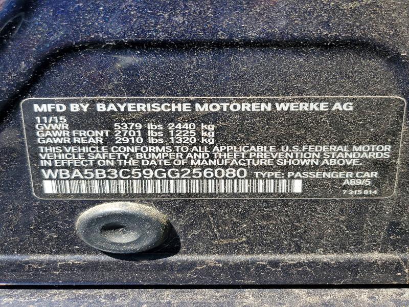 Продажа на аукционе авто 2016 Bmw 535, vin: WBA5B3C59GG256080, номер лота: 56091606