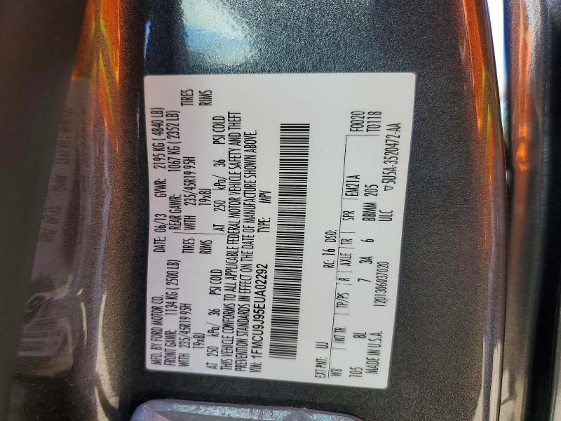 2014 Ford Escape მანქანა იყიდება აუქციონზე, vin: 1FMCU9J95EUA02292, აუქციონის ნომერი: 85608005
