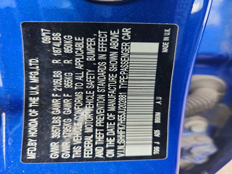Aukcja sprzedaży 2018 Honda Civic, vin: SHHFK7H55JU202881, numer aukcji: 58081096