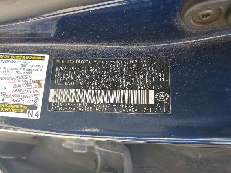 Aukcja sprzedaży 2005 Toyota Corolla Matrix, vin: 2T1KR32E15C321275, numer aukcji: 56703356