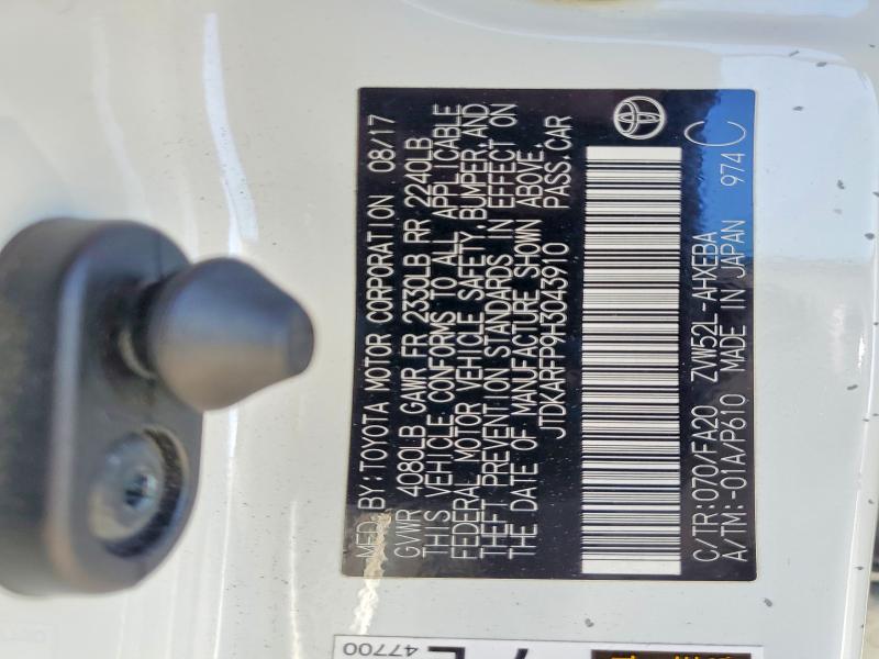 55763976 :رقم المزاد ، JTDKARFP9H3043910 vin ، 2017 Toyota Prius Prime مزاد بيع