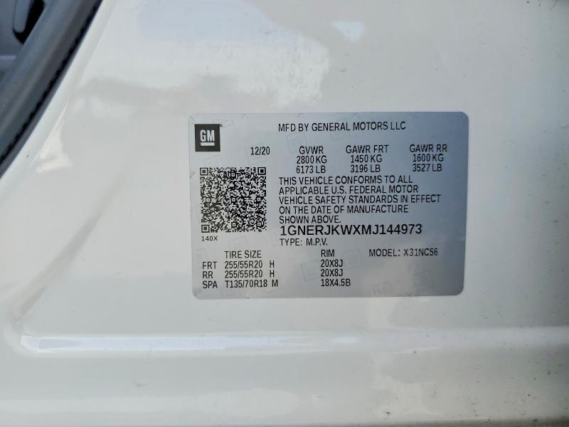 Aukcja sprzedaży 2021 Chevrolet Traverse, vin: 1GNERJKWXMJ144973, numer aukcji: 59245736