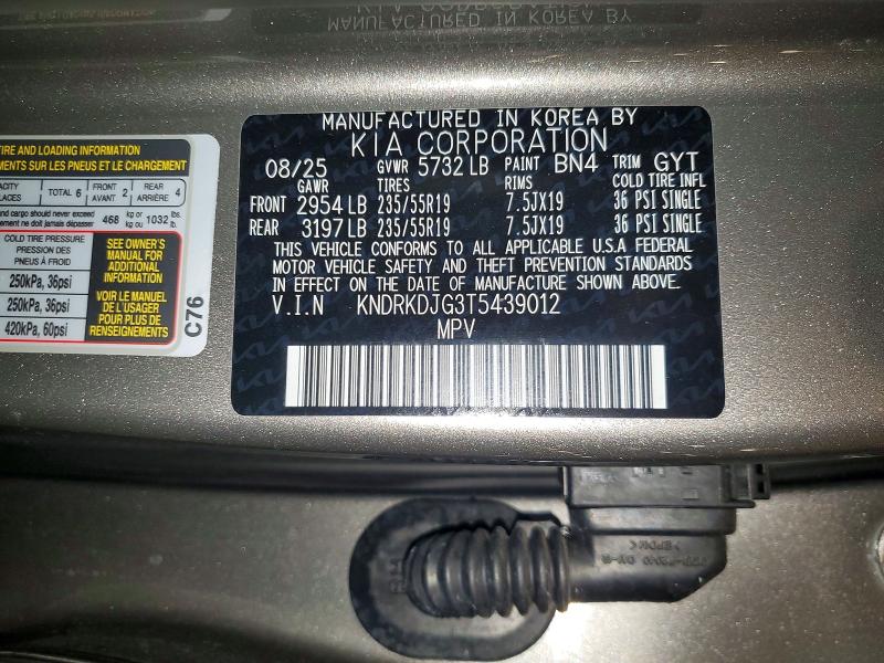 Продаж на аукціоні авто 2026 Kia Sorento, vin: KNDRKDJG3T5439012, номер лоту: 57605076