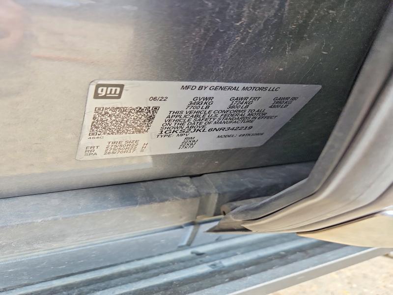Продажа на аукционе авто 2022 Gmc Yukon Xl, vin: 1GKS2JKL6NR342219, номер лота: 58080756