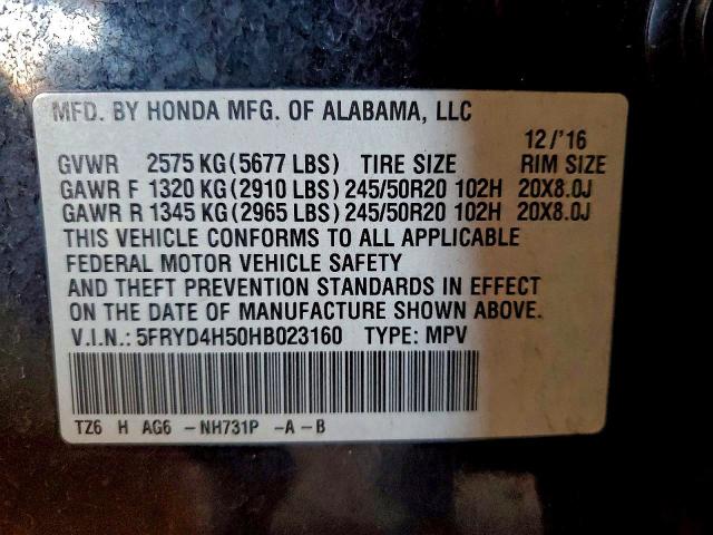 Aukcja sprzedaży 2017 Acura Mdx, vin: 5FRYD4H50HB023160, numer aukcji: 58812456