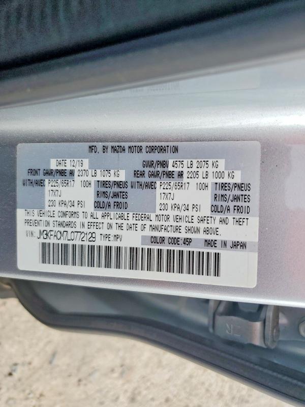 59194976 :رقم المزاد ، JM3KFACM7L0772129 vin ، 2020 Mazda Cx-5 مزاد بيع