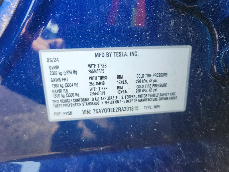 Aukcja sprzedaży 2024 Tesla Model Y, vin: 7SAYGDEE2RA301815, numer aukcji: 57028366
